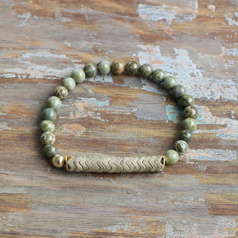 6mm Jasper with Interlocking Gray Agate Beads