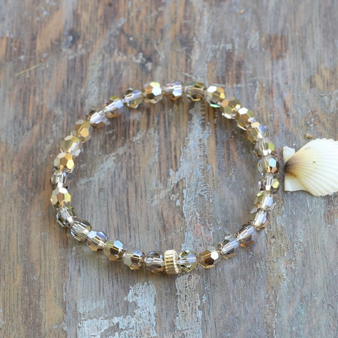 6mm Light Gold Swarovski Bracelet