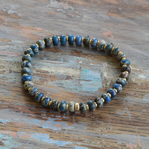 6mm Blue Jasper Rondelle Bracelet