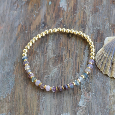 4mm 14 kt Gold-Filled Bracelet with Purple Agate