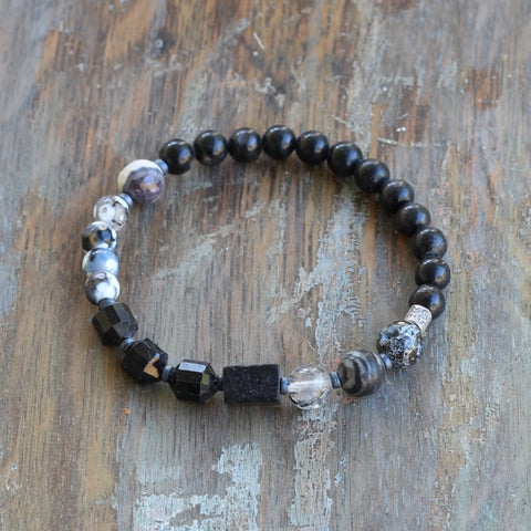 Black Multi-Gemstone Bracelet