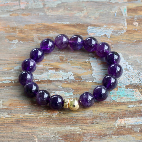 Deep Purple 10mm Amethyst Bracelet