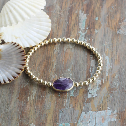 14 Kt Gold-Filled Bracelet with Amethyst