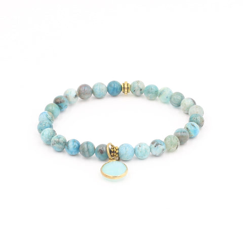 Light Blue Jasper with Chalcedony Charm Bracelet