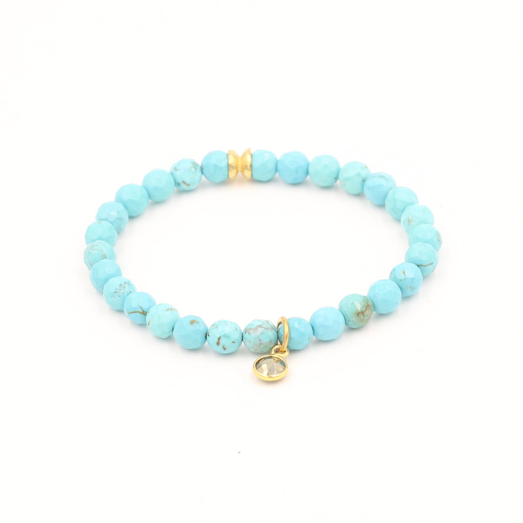 Turquoise Bracelet with Pyrite Charm