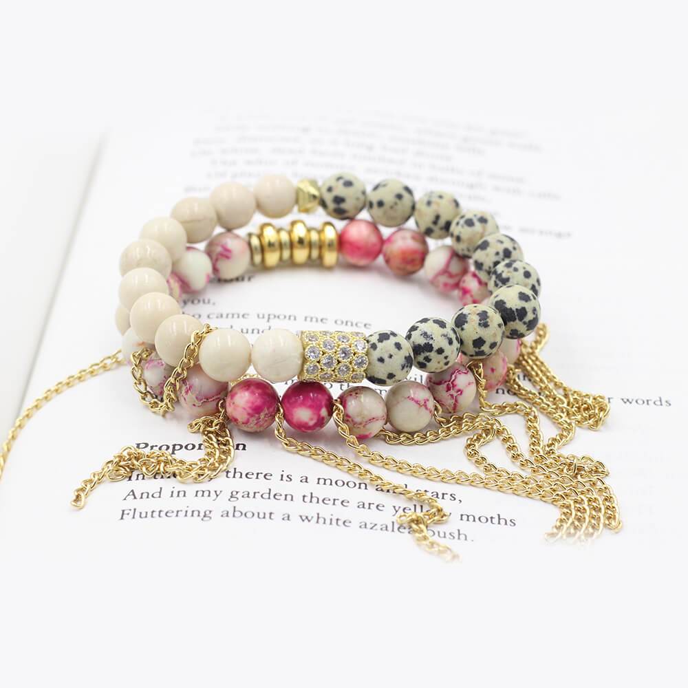 Susan Balaban Designed Healing Bracelet - These pink and red healing yoga bracelets for joy, hope, inspiration.
