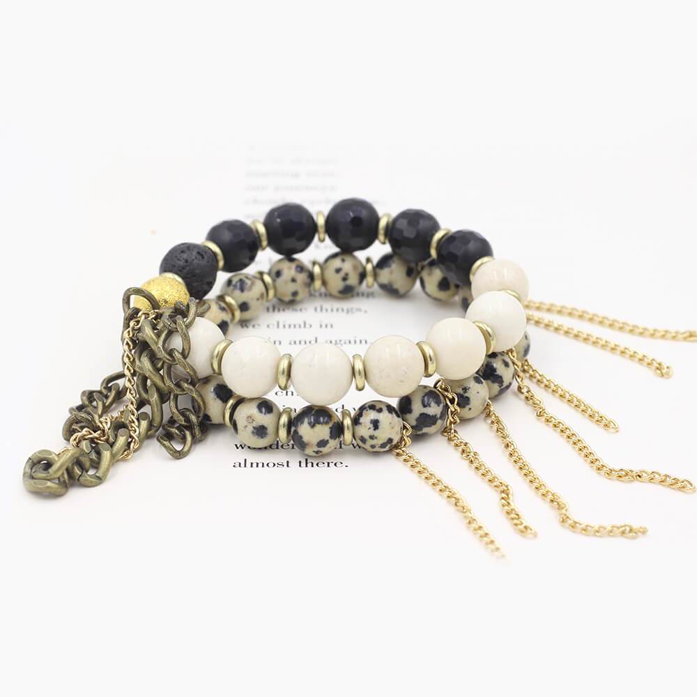 Susan Balaban Designed Healing Bracelet - These black and cream bracelets for loving the journey, embracing the experiences.